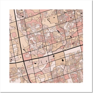 Markham Map Pattern in Soft Pink Pastels Posters and Art